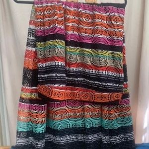 SOHO Multicolored, Boho, Maxi Skirt - Size 12